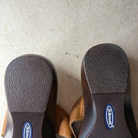 Dr. Scholls Dolly II Leather Sandals Wide Width Tan Womens Size 7.5 - Picture 10 of 16